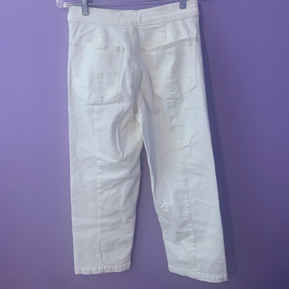 Madewell Emmett Wide Leg Barrel Jeans Size 27P Cream White Cotton Blend EUC - Picture 9 of 13
